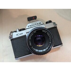 Asahi Pentax K1000 35mm SLR Film Camera with SMC Pentax-M 50mm f2 Lens Silver